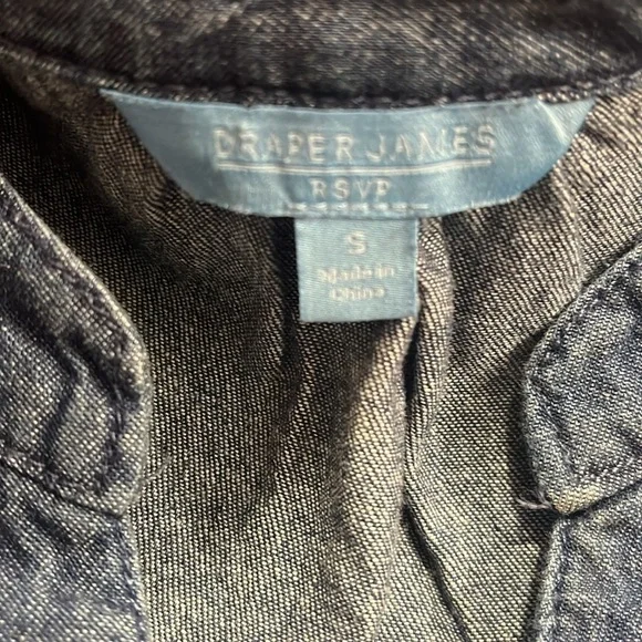 Draper James Ruffle Sleeves Denim Top Sz S - Picture 4 of 7
